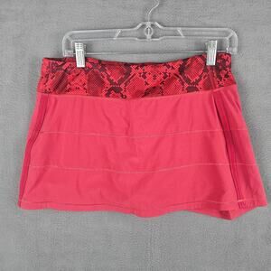 Lululemon Pace Rival Skirt Cranberry Red Snake Skin Size 8